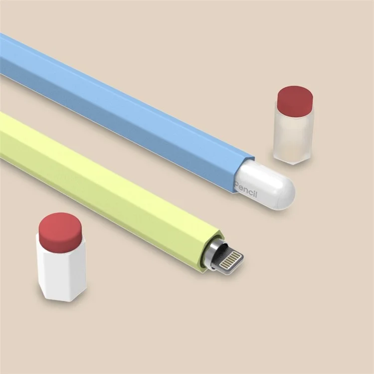 LOVE MEI For Apple Pencil Pro / Pencil (2nd Generation) Vintage Liquid Silicone Protective Sleeve Stylus Pen Anti-Drop Anti-Dust Cover - Baby Blue