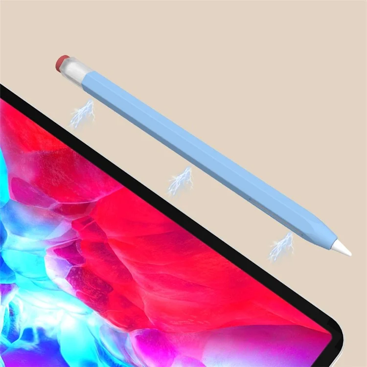 LOVE MEI For Apple Pencil Pro / Pencil (2nd Generation) Vintage Liquid Silicone Protective Sleeve Stylus Pen Anti-Drop Anti-Dust Cover - Baby Blue
