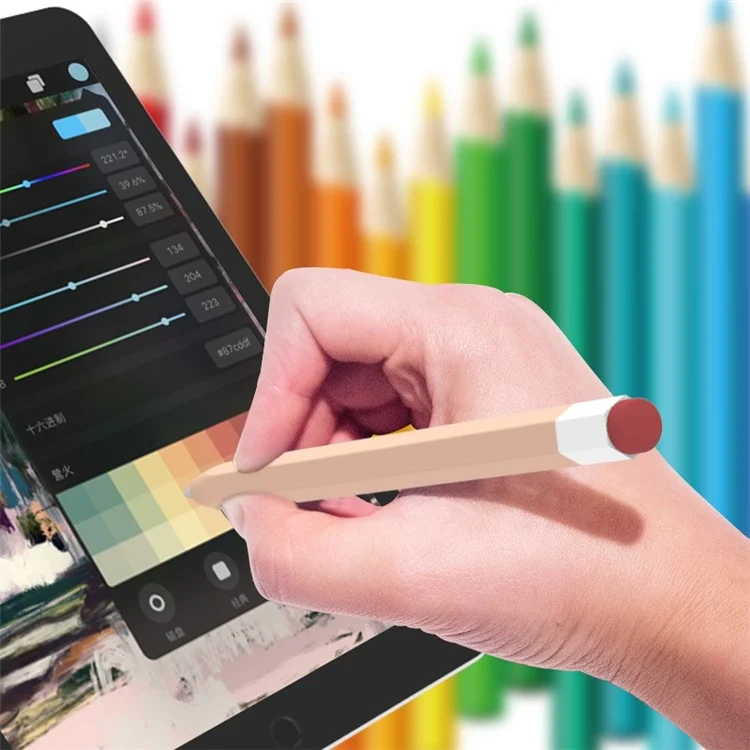 LOVE MEI For Apple Pencil Pro / Pencil (2nd Generation) Vintage Liquid Silicone Protective Sleeve Stylus Pen Anti-Drop Anti-Dust Cover - Baby Blue