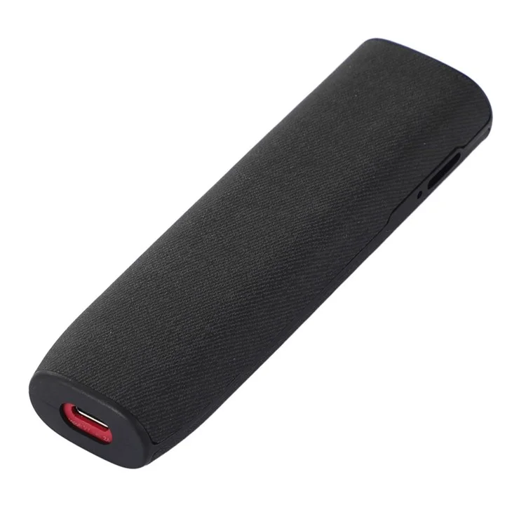 For IQOS ILUMA ONE E-cigarette Protective Cover Twill Design TPU+PU Leather Anti-scratch Housing - Black