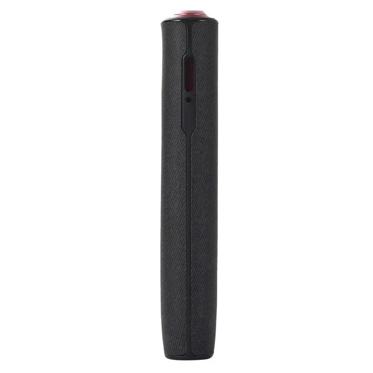 For IQOS ILUMA ONE E-cigarette Protective Cover Twill Design TPU+PU Leather Anti-scratch Housing - Black