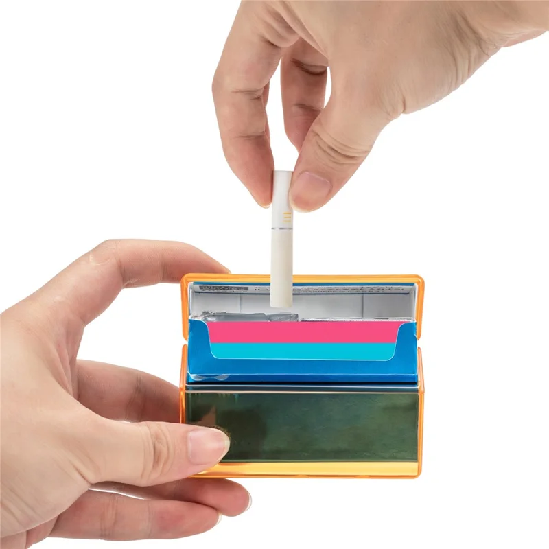 For IQOS E-cigarette Cartridge Solid Color PC Protective Box Anti-scratch Storage Case - Transparent Blue