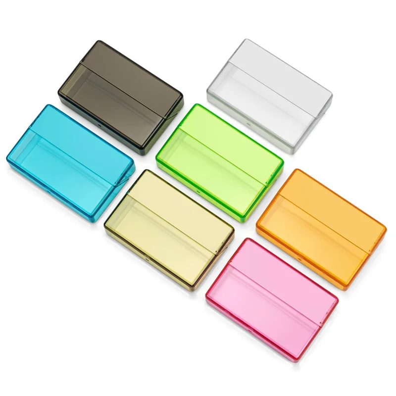 For IQOS E-cigarette Cartridge Solid Color PC Protective Box Anti-scratch Storage Case - Transparent Blue