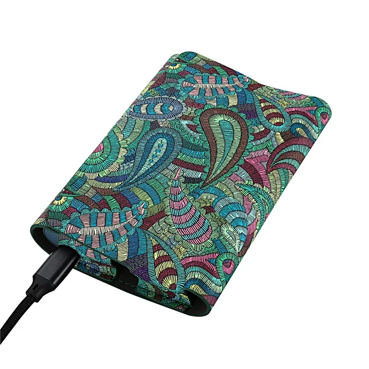 PU Leather Storage Bag for IQOS ILUMA One , Pattern Printed Portable Cigarette Cover Box Holder - Paisley / Green