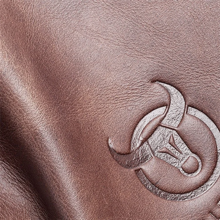 BULLCAPTAIN 0128 Crossbody Bag Chest Bag Top-Layer Cowhide Leather Daypack with USB Charging Port - Braun