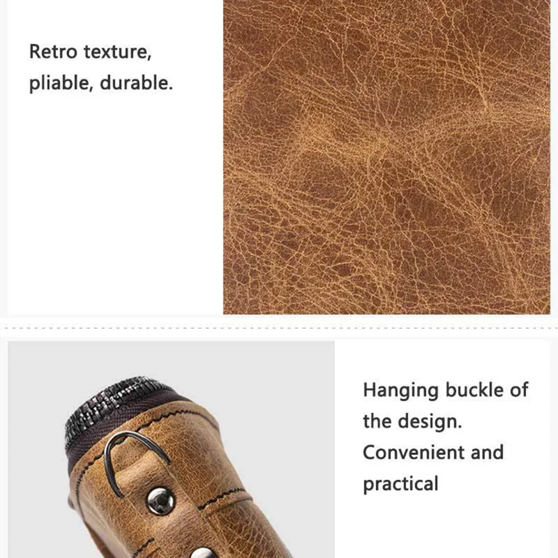 BULLCAPTAIN 013 Portfelik z naturalnej skórzanego jodła z retro fakturą, etui na karty, worek na monety