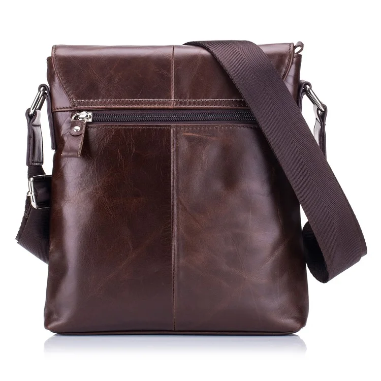 BULLCAPTAIN DJ-033 Men Business Casual Single Shoulder Bag Briefcase Top Layer Cowhide Crossbody Bag - Coffee