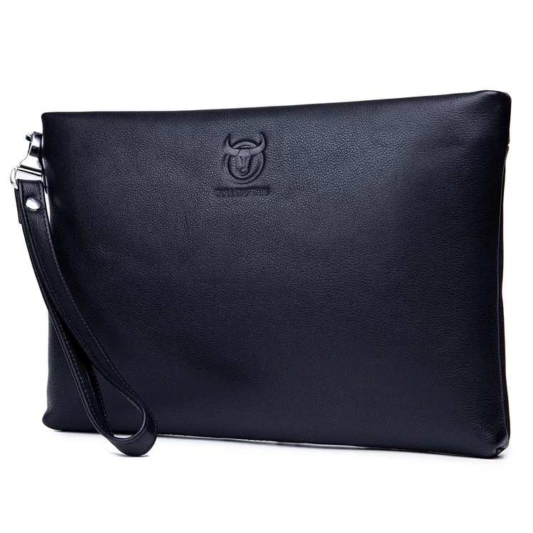BULLCAPTAIN 446 Porte-monnaie en cuir de vache Pochette Zip Portefeuille - Taille : L
