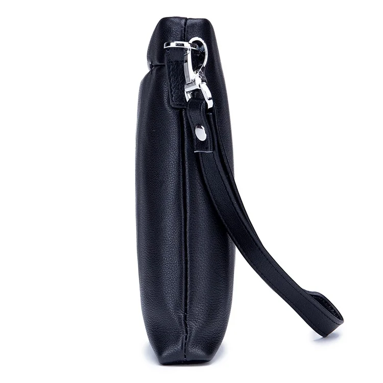 BULLCAPTAIN 446 Porte-monnaie en cuir de vache Pochette Zip Portefeuille - Taille : L