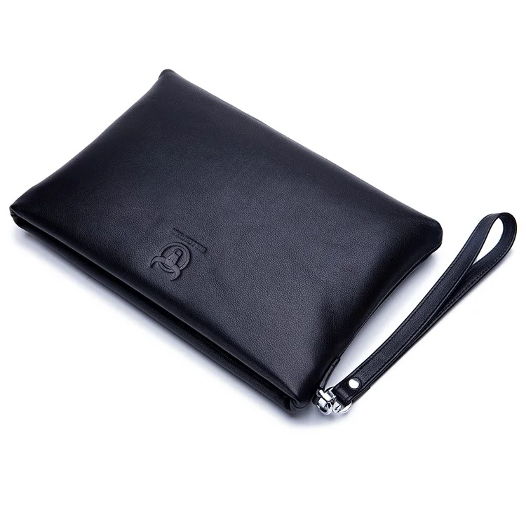 BULLCAPTAIN 446 Porte-monnaie en cuir de vache Pochette Zip Portefeuille - Taille : L