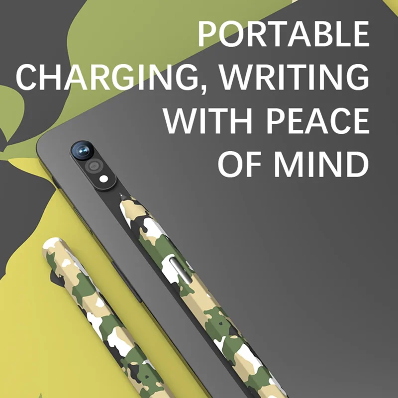 LOVE MEI Pour Samsung Galaxy Tab S6 Lite Étui de protection pour stylet Camouflage Housse en silicone pour crayon - Camo Blanc