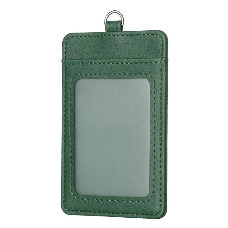 BFK15 Vertical ID Badge Bank Card Protective Sleeve PU Leather Card Storage Bag - Green