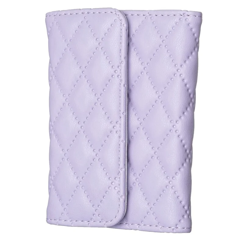 BFK10 Large Capacity Self-adhesive Phone Back Card Holder Horizontal Organ Type PU Leather Card Bag - Purple