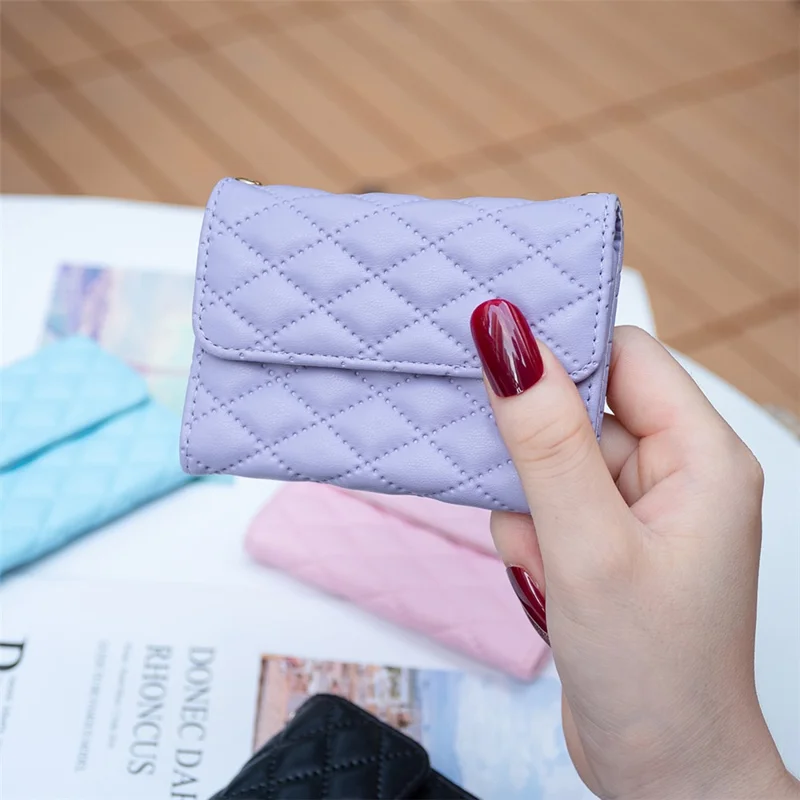 BFK10 Large Capacity Self-adhesive Phone Back Card Holder Horizontal Organ Type PU Leather Card Bag - Purple