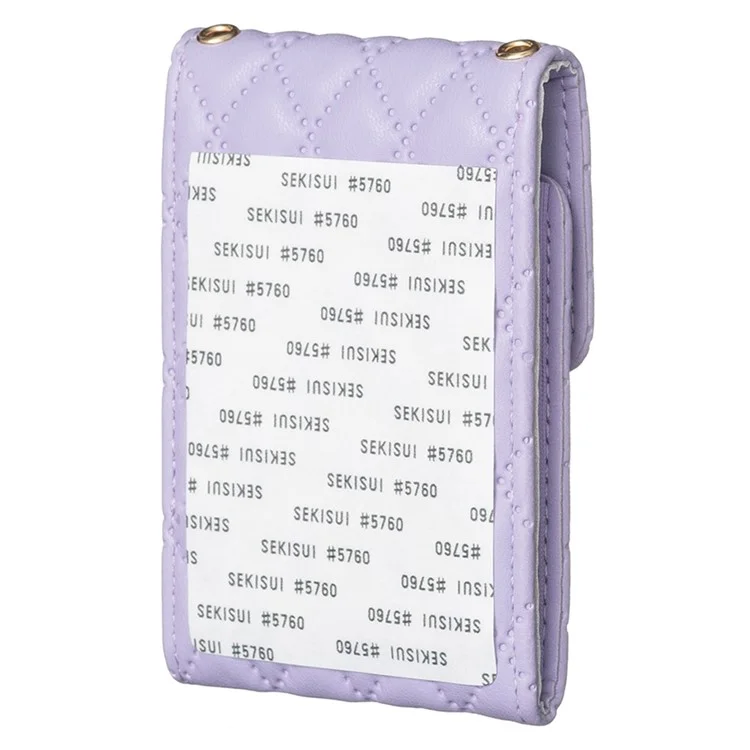BFK08 Cell Phone Card Holder for Back Of Phone Case Imprinted Leather Card Pouch Sleeve Adhesive Sticker - Purple