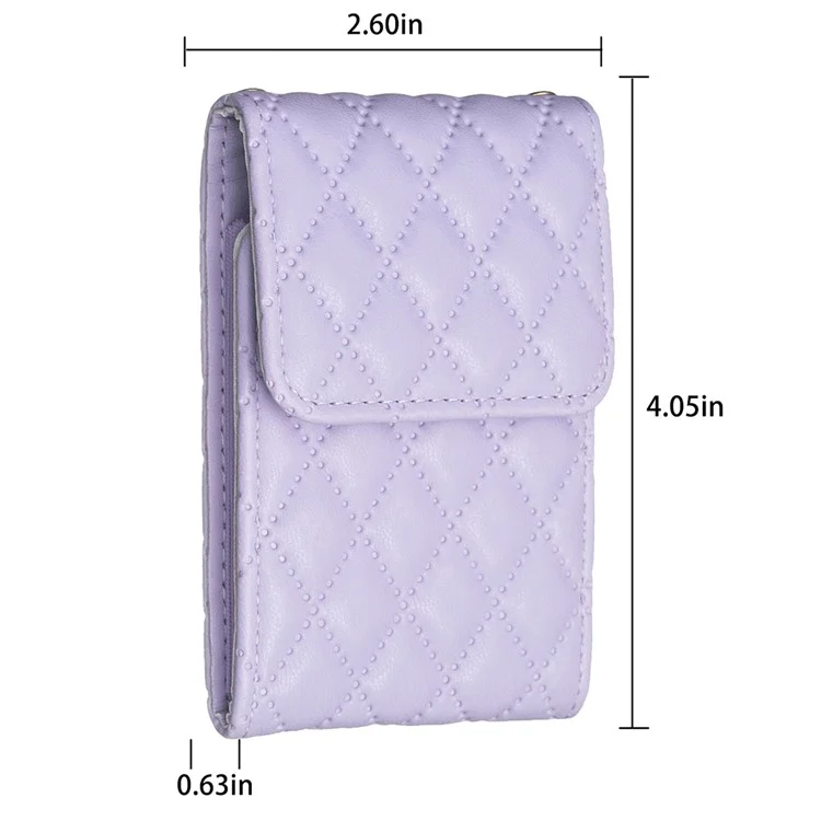 BFK08 Cell Phone Card Holder for Back Of Phone Case Imprinted Leather Card Pouch Sleeve Adhesive Sticker - Purple