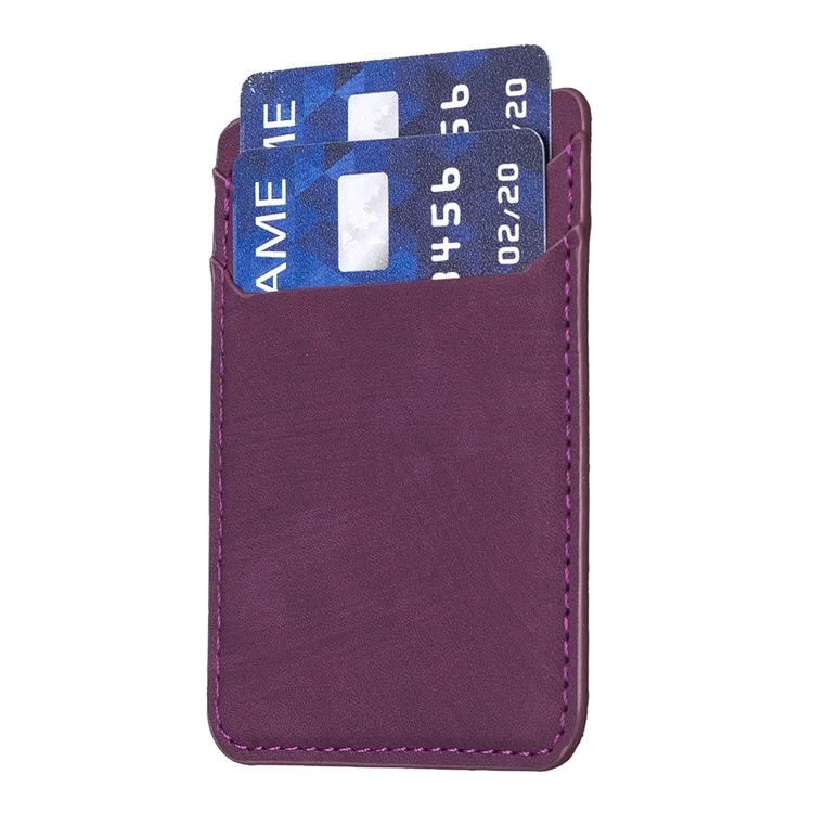 BFK13 Telefonkartenhalter Kreditkarten-ID-Etui Beutel Matte Leder Aufkleber für Rückseite des Telefons - Dunkel Lila