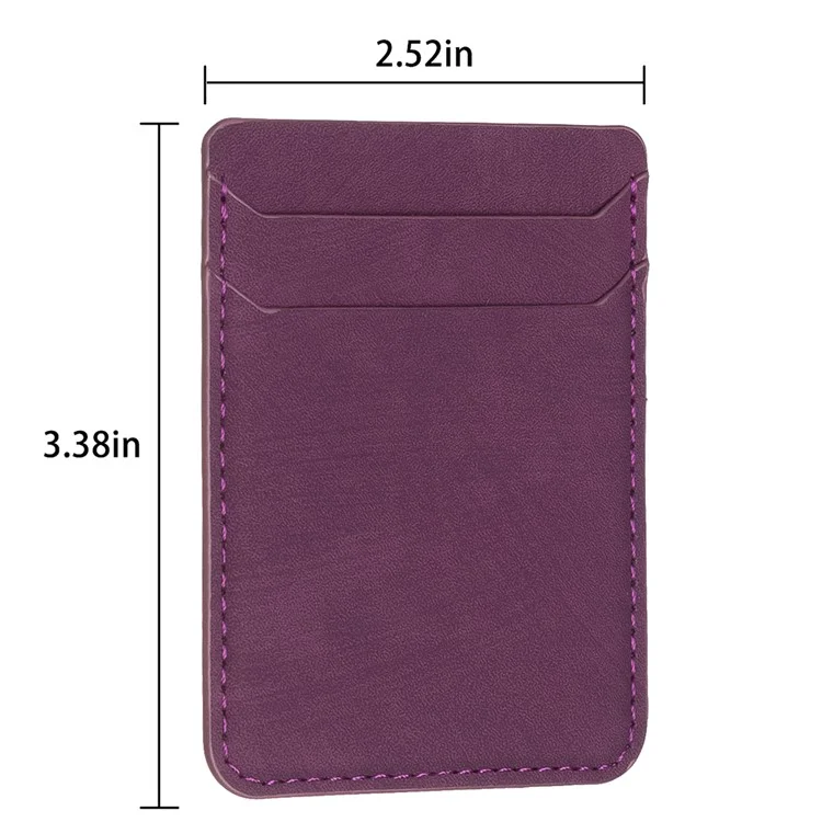 BFK13 Telefonkartenhalter Kreditkarten-ID-Etui Beutel Matte Leder Aufkleber für Rückseite des Telefons - Dunkel Lila