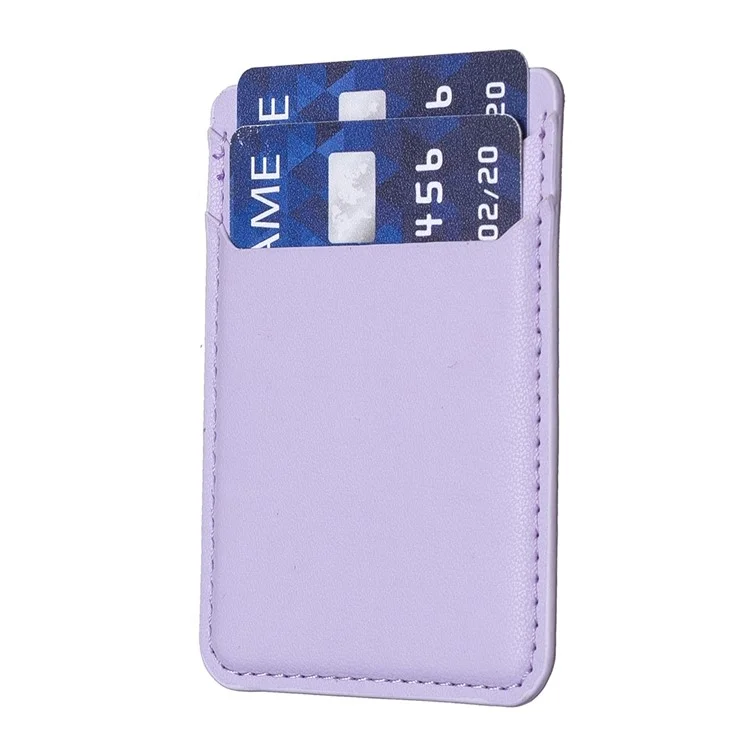 Porta Carte di Credito BFK12 per il Retro del Telefono Custodia in Pelle Litchi Tasca per Carte di Credito - Viola