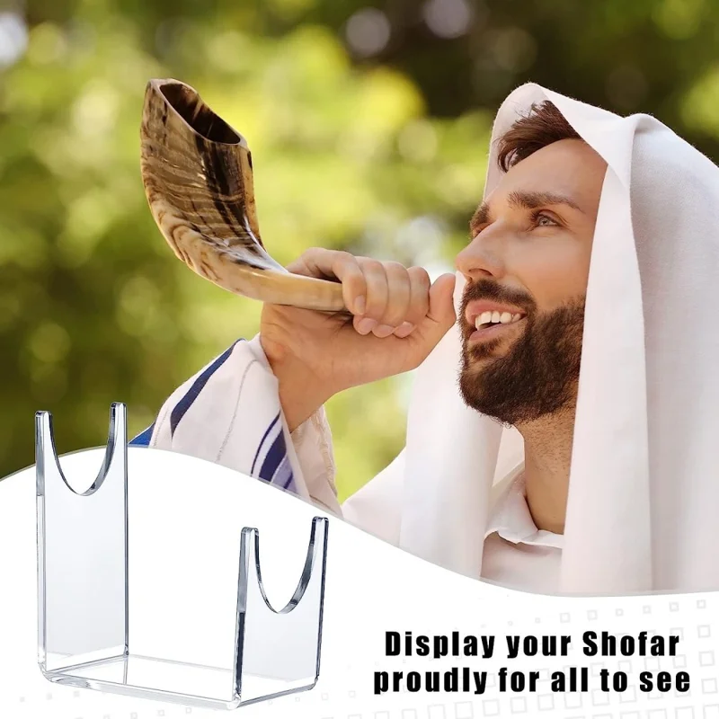 YX010 2PCS Horn Holder Stand Sturdy Acrylic Shofar Horn Display Storage Holder Rack for Store, Home