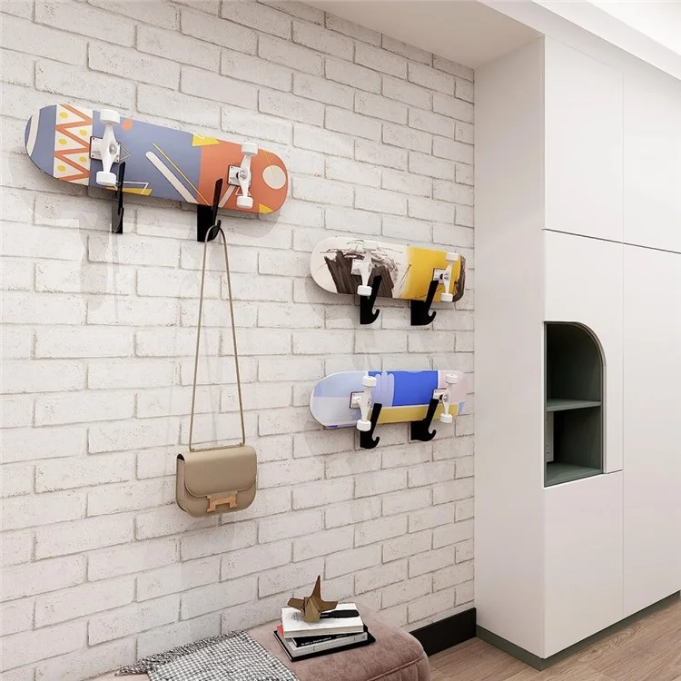 YX008 One Pair Skateboard Longboard Wall Hanger Storage Mount Rack Organizer Display Holder