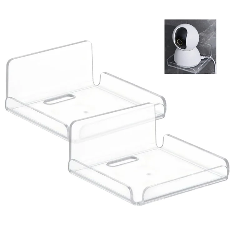 YX007 2Pcs / Set Security Camera Wall Hanger Acrylic Floating Wall Shelve Speaker Hanging Holder Mount