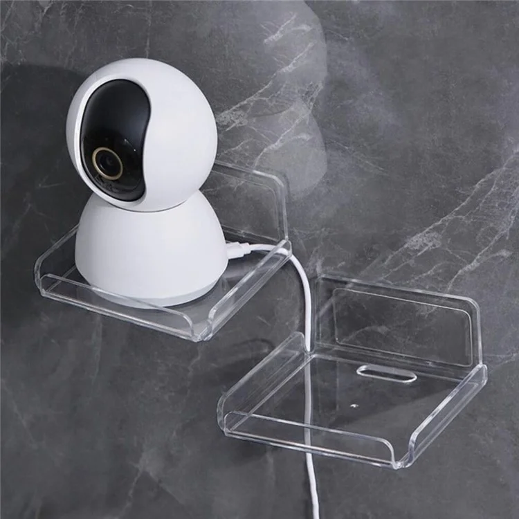 YX007 2Pcs / Set Security Camera Wall Hanger Acrylic Floating Wall Shelve Speaker Hanging Holder Mount