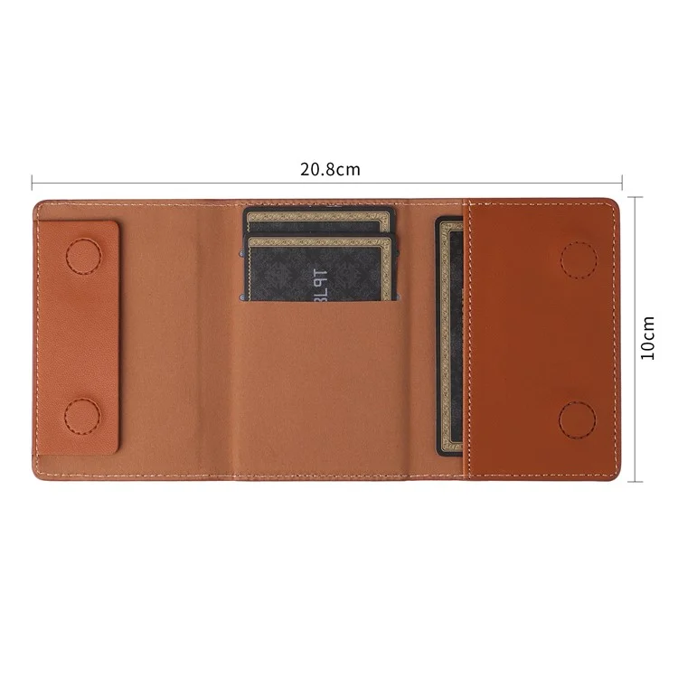 Per iPhone 12 / 13 / 14 / 15 Series Supporto per Carte di Credito Magnetico Compatibile con MagSafe Portafoglio in Pelle PU - Marrone