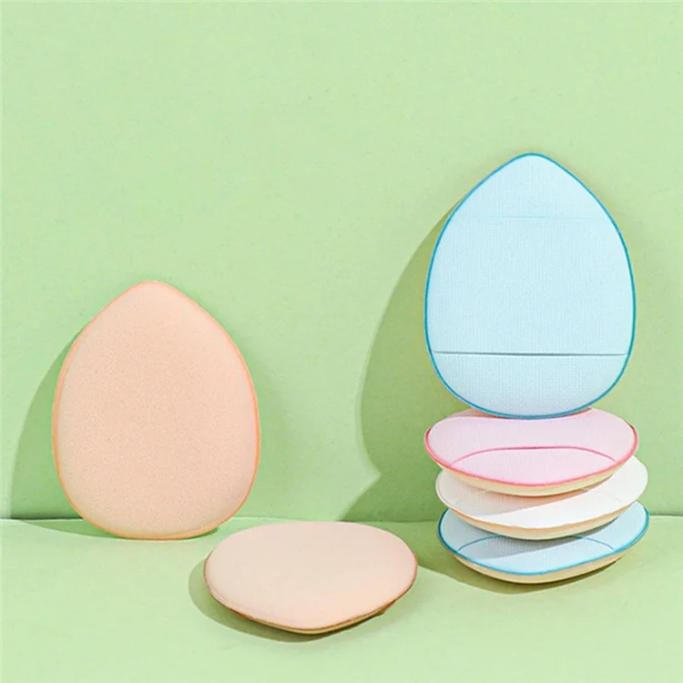 Mini Puff de Maquillage en Cuir PU Souple + Coussin Éponge de Beauté Pied Supporte l'Utilisation à Sec et Humide - Couleur Aléatoire