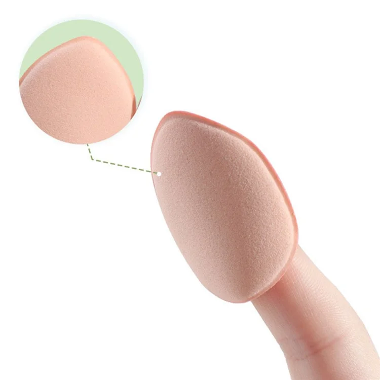 Mini Puff de Maquillage en Cuir PU Souple + Coussin Éponge de Beauté Pied Supporte l'Utilisation à Sec et Humide - Couleur Aléatoire