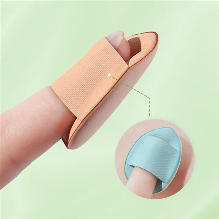 Mini Puff de Maquillage en Cuir PU Souple + Coussin Éponge de Beauté Pied Supporte l'Utilisation à Sec et Humide - Couleur Aléatoire