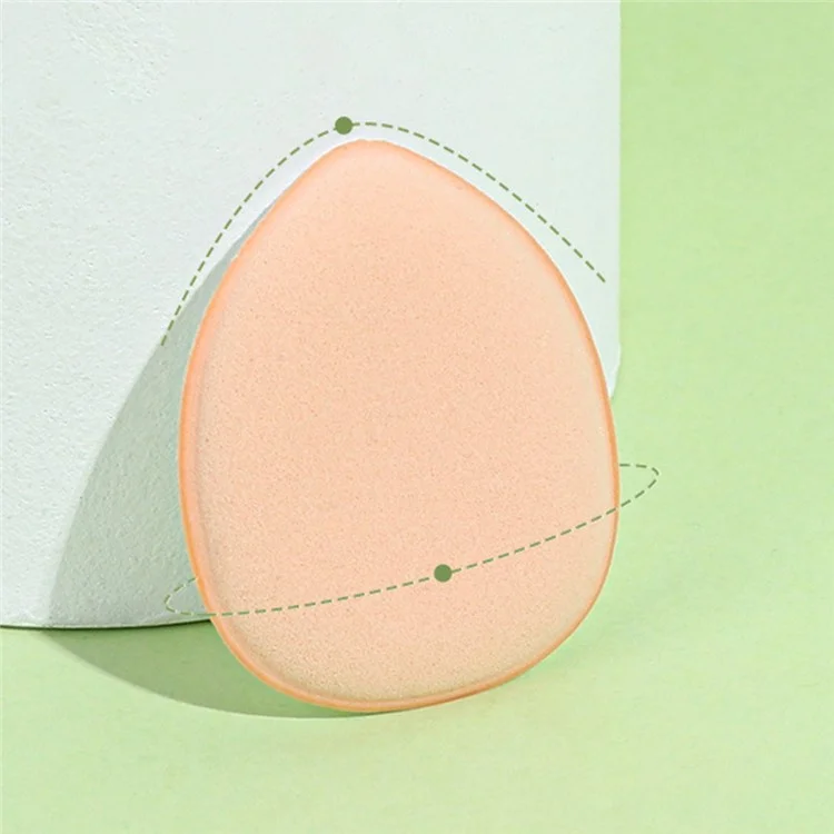 Mini Puff de Maquillage en Cuir PU Souple + Coussin Éponge de Beauté Pied Supporte l'Utilisation à Sec et Humide - Couleur Aléatoire