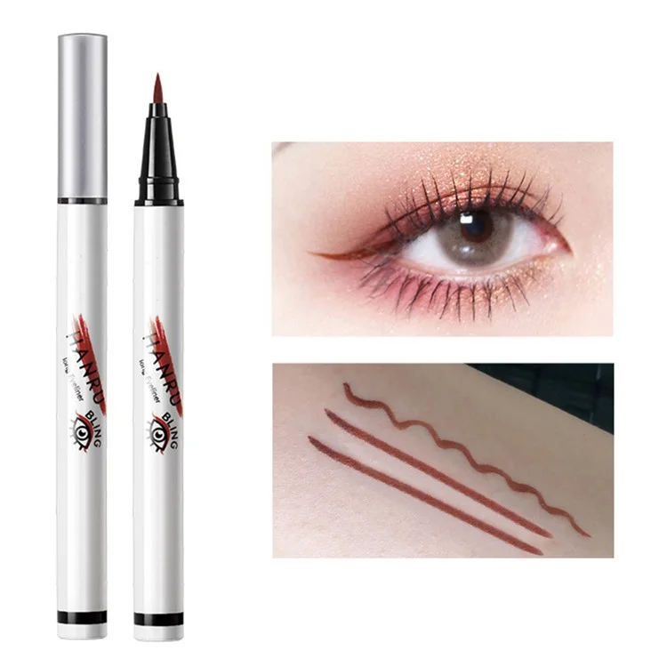 Wasserfester farbiger Eyeliner für Frauen, Flüssiger Eyeliner-Stift, schnelltrocknend, Make-up für die Augen - Rotbraun