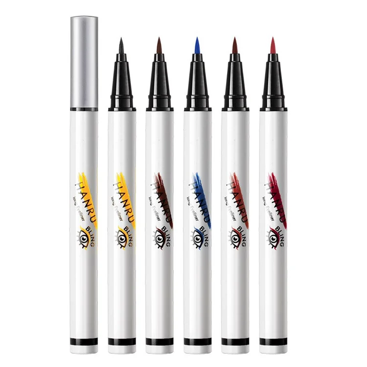 Wasserfester farbiger Eyeliner für Frauen, Flüssiger Eyeliner-Stift, schnelltrocknend, Make-up für die Augen - Rotbraun