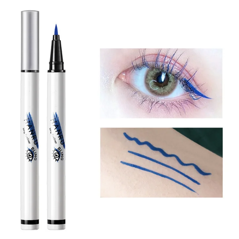 Waterproof Colored Eyeliner for Women Liquid Eyeliner Pencil Quick Dry Eyes Makeup Pencil - Blue