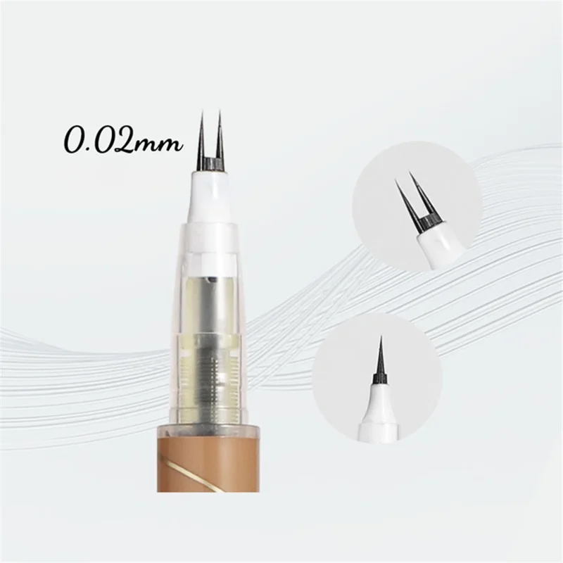 KAXIER Double Tip Lower Eyelash Pencil Waterproof Dual Pronged Bottom Eyelashes Pen Slim Liquid Eyeliner for Eye Makeup - Grey Black
