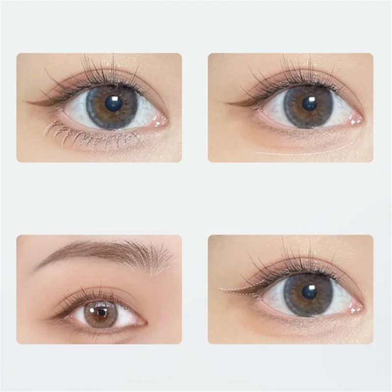 KAXIER Double Tip Lower Eyelash Pencil Waterproof Dual Pronged Bottom Eyelashes Pen Slim Liquid Eyeliner for Eye Makeup - Grey Black