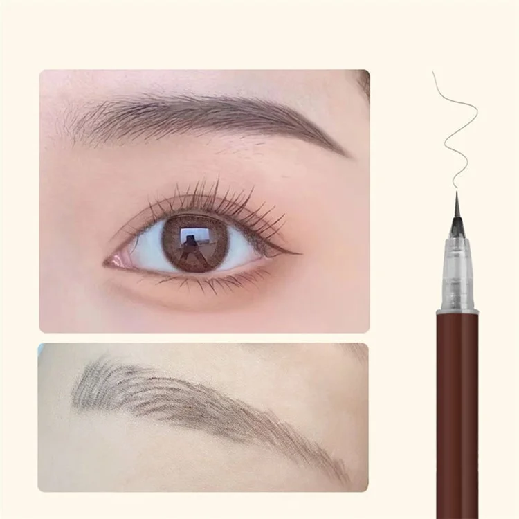 BIYA Eyebrow Pen Waterproof Eye Makeup Eyebrow Pencil Creates Natural-Looking Brows Makeup Tool - Grey