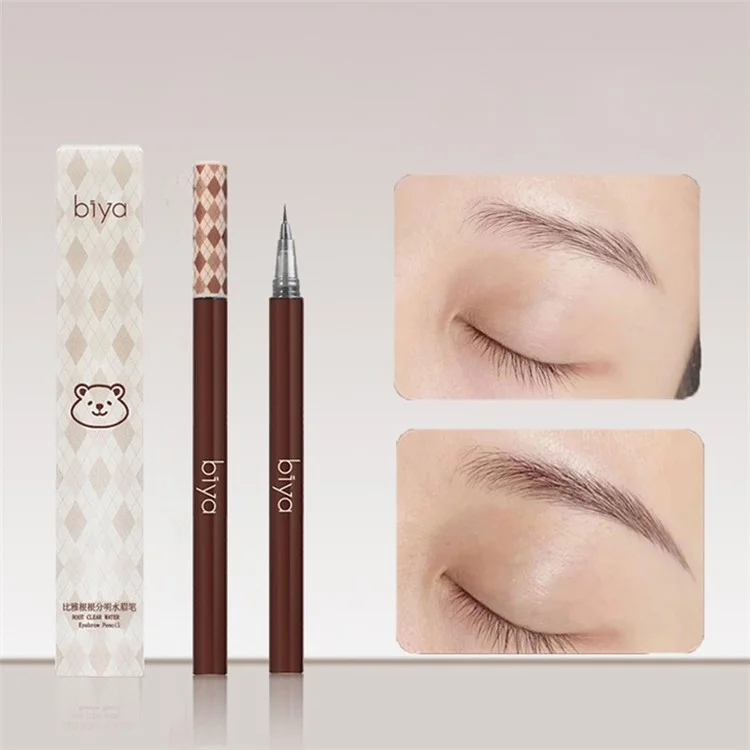 Lápis de Sobrancelha Impermeável BIYA Eye Makeup Eyebrow Pencil Cria Sobrancelhas de Aparência Natural Ferramenta de Maquiagem - Cinza
