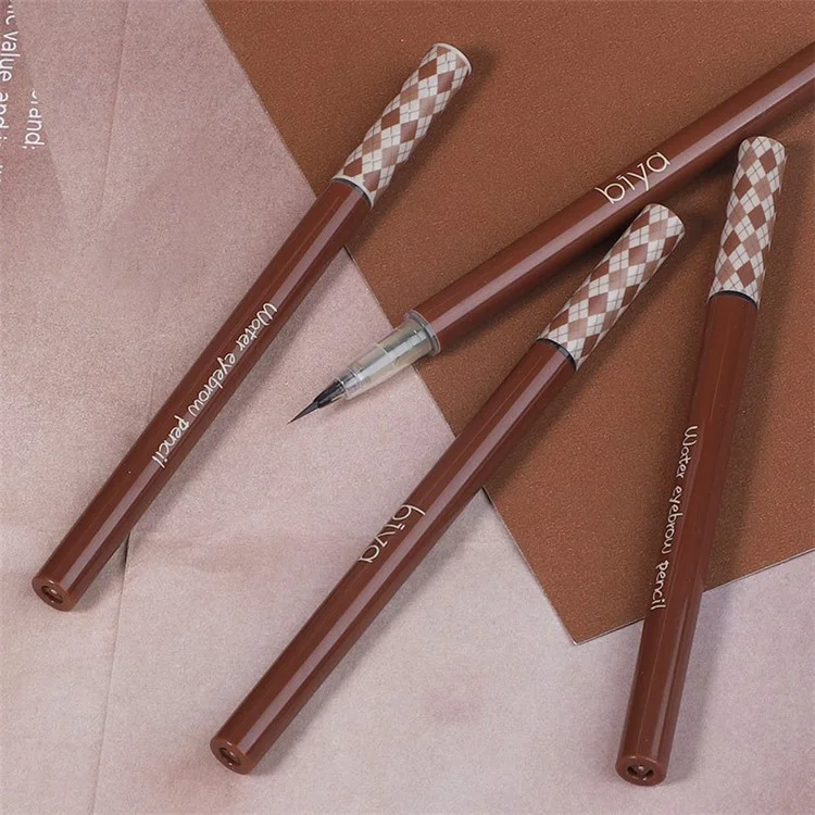 Lápis de Sobrancelha Impermeável BIYA Eye Makeup Eyebrow Pencil Cria Sobrancelhas de Aparência Natural Ferramenta de Maquiagem - Cinza