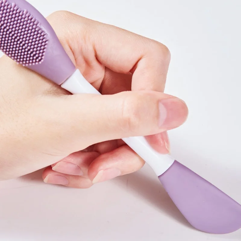 Máscara de Silicona con Doble Cabezal para Aplicar Barro y Arcilla, Cepillo para Mascarillas Faciales, Herramienta de Belleza para el Maquillaje