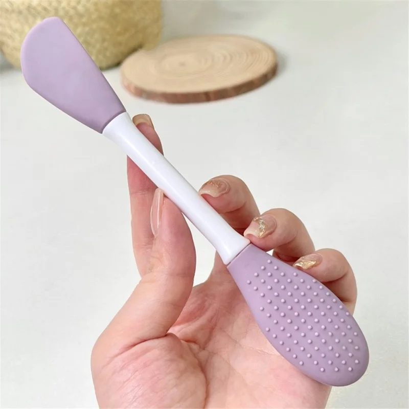 Máscara de Silicona con Doble Cabezal para Aplicar Barro y Arcilla, Cepillo para Mascarillas Faciales, Herramienta de Belleza para el Maquillaje