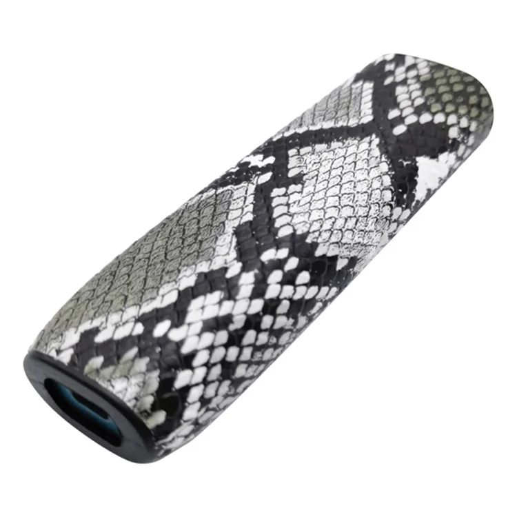Capa Protetora de Couro Revestida de TPU para o IQOS ILUMA One - Efeito de Pele de Cobra / Cinza Escuro