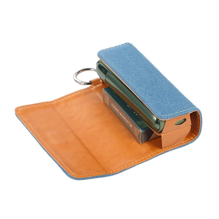 For IQOS ILUMA E-cigarette Protective Case Star Decor Portable Storage Bag - Denim / Silver Star