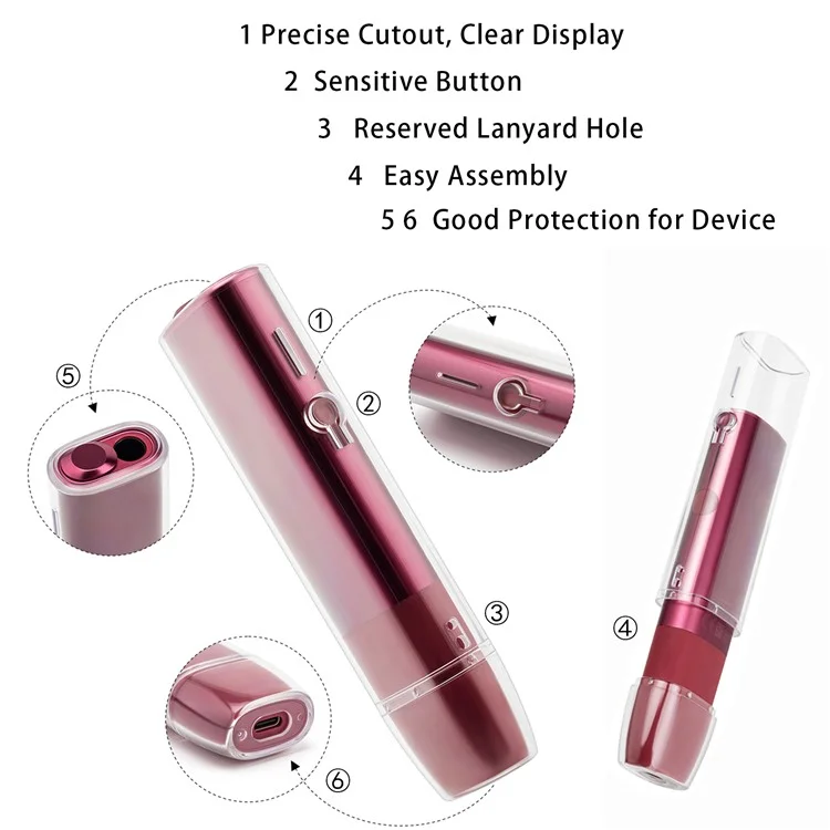 For IQOS ILUMA ONE Hard PC Protective Case E-cigarette Drop-proof Cover with Lanyard - Dark Purple