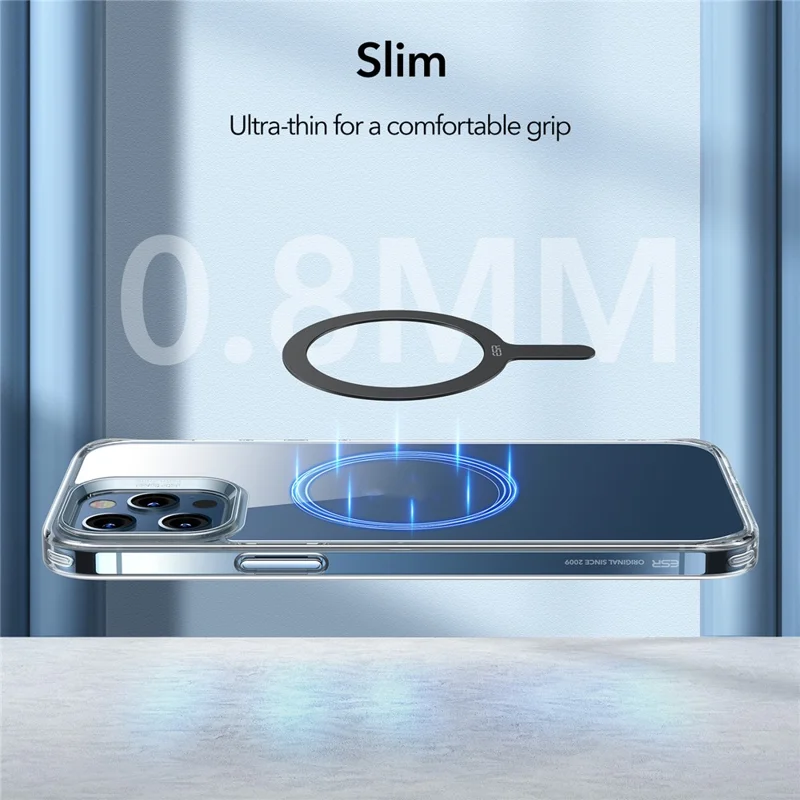 ESR 2Pcs Phone Magnetic Ring Ultra Thin Wireless Charging Ring Compatible with MagSafe Charger - Blue