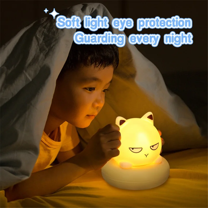 Cute Shape Silicone Touch Night Lamp Bedside Lamp Bedroom Decoration LED Light Home Decor - Green