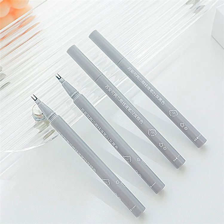 Eyeliner liquide imperméable SUAKE à 2 pointes, sans taches, outil de maquillage - Gris Marron
