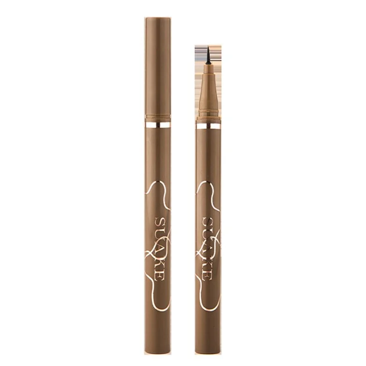 SUAKE Bolígrafo delineador de ojos impermeable de 1 ml - Resistente a manchas, de larga duración, punta fina, delineador de ojos de secado rápido - Marrón