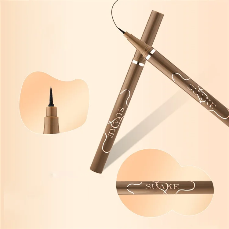 SUAKE Bolígrafo delineador de ojos impermeable de 1 ml - Resistente a manchas, de larga duración, punta fina, delineador de ojos de secado rápido - Marrón